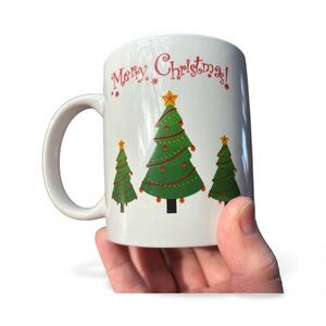 Holiday Coffee Cups  Merry Christmas Set of 2 Mugs